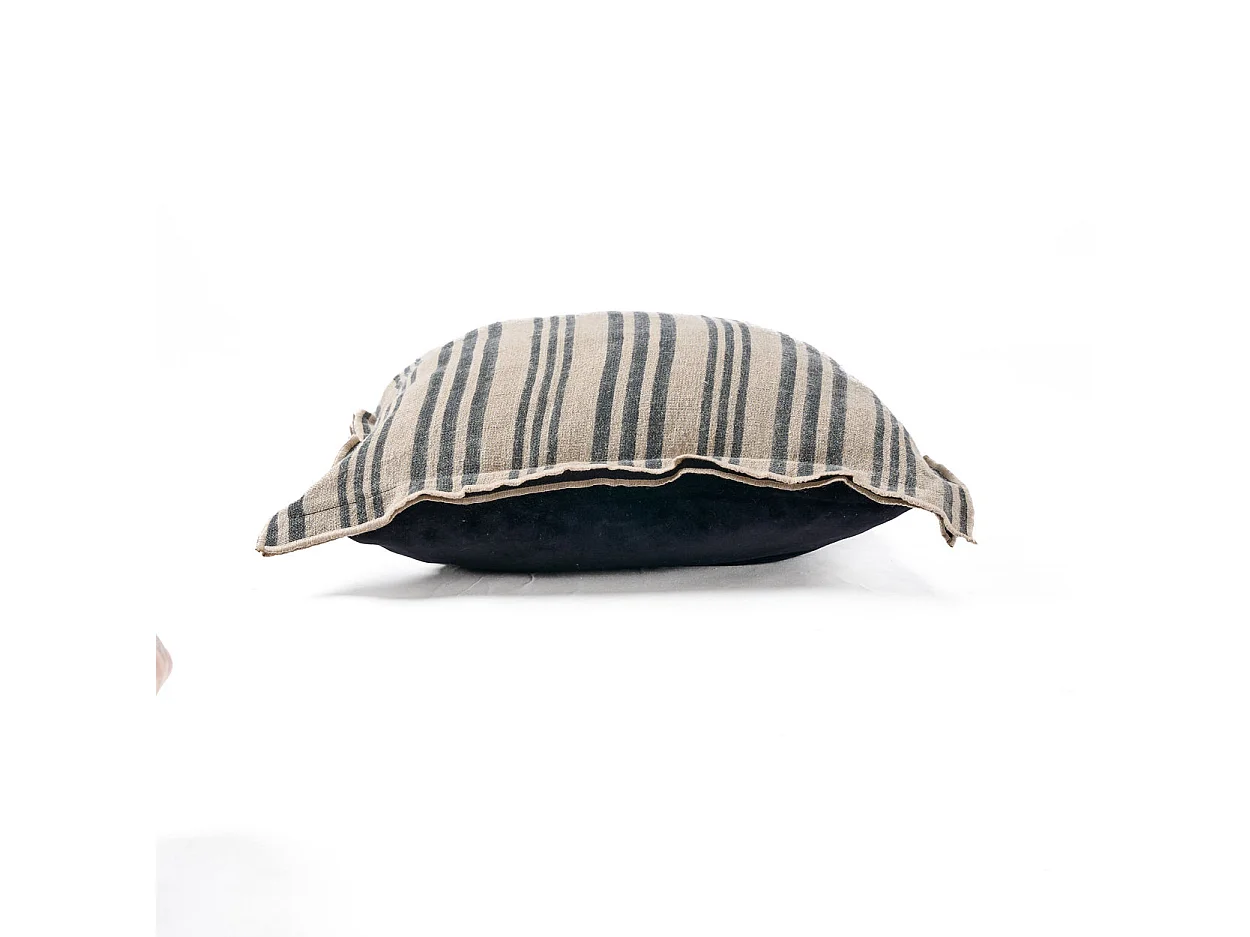 La Housse de Coussin Nordic Stripe - Noir Naturel - 50x50