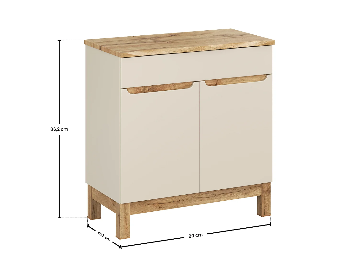 Ensemble de meubles Bali Cashmere 80cm avec plan de travail