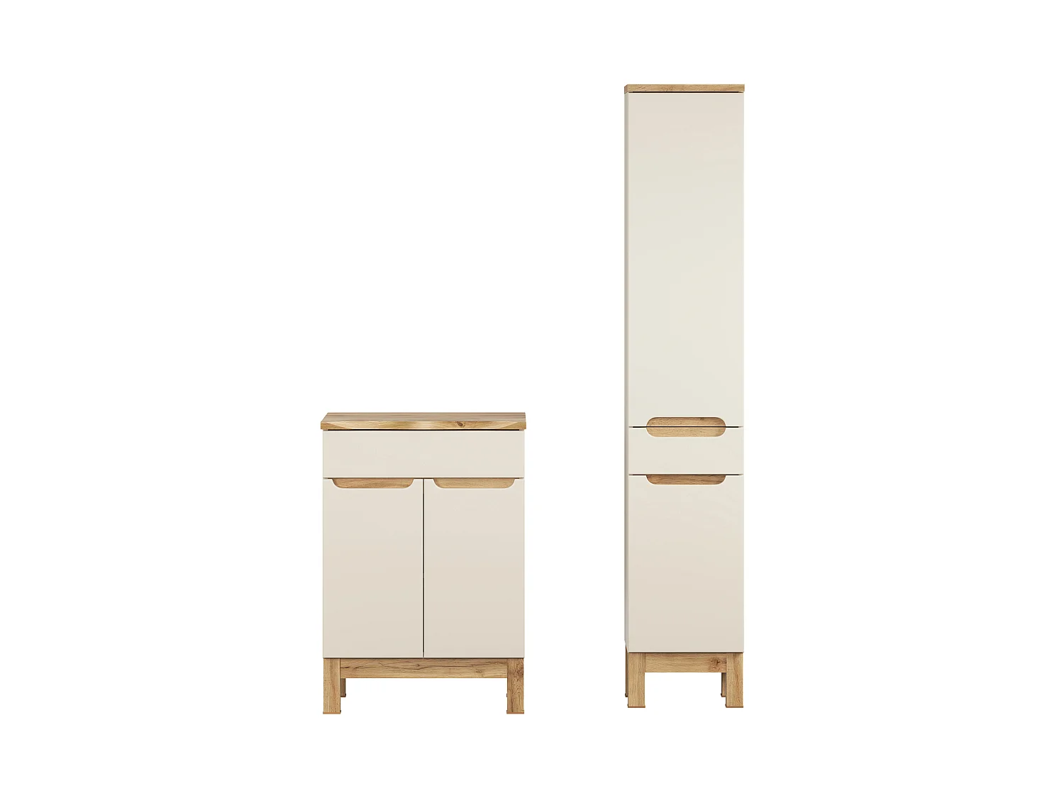 Ensemble de meubles Bali Cashmere 60cm avec plan de travail et armoire haute