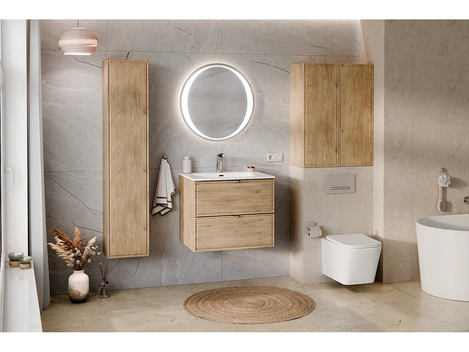 Set di mobili Terra Cremona 60cm con piano di lavoro