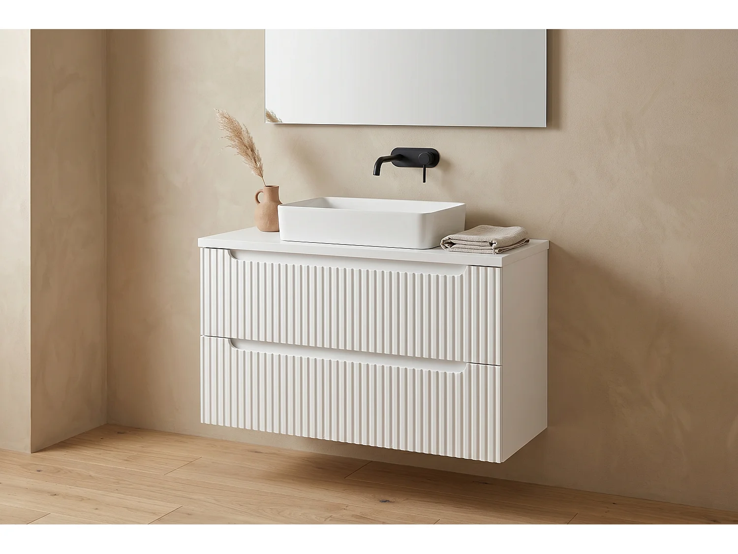 Meuble Herto avec lavabo de 80 cm et plan de travail