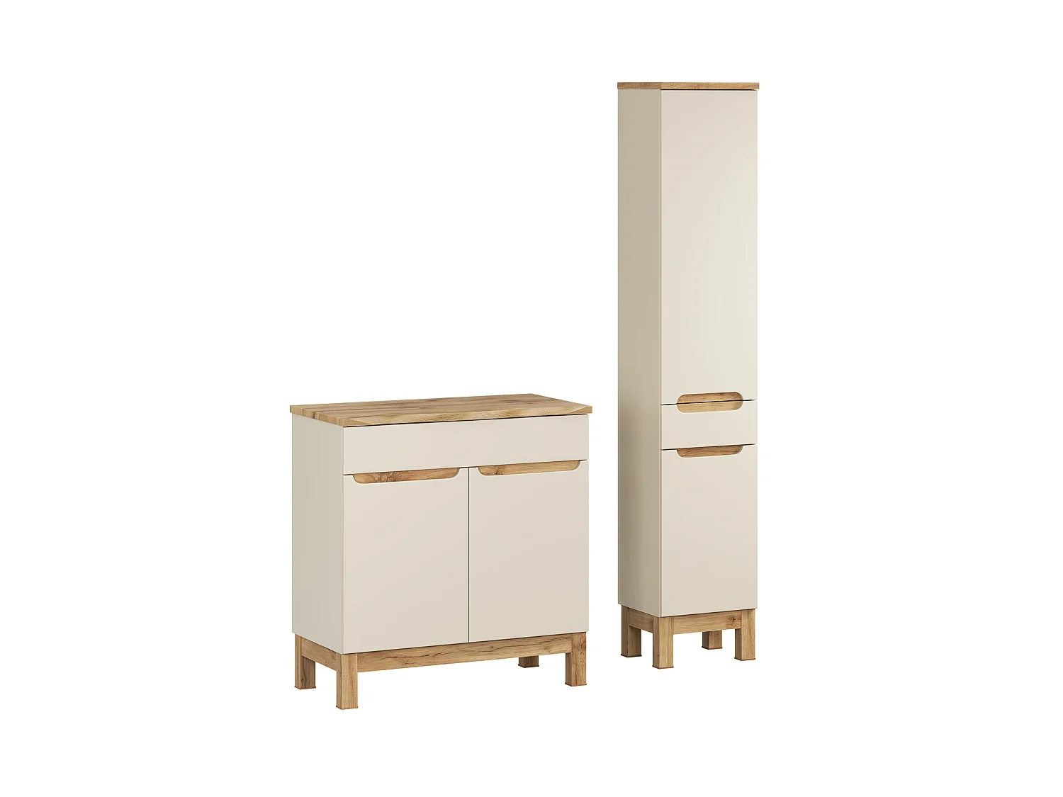 Set di mobili Bali Cashmere 80cm con piano e armadio alto