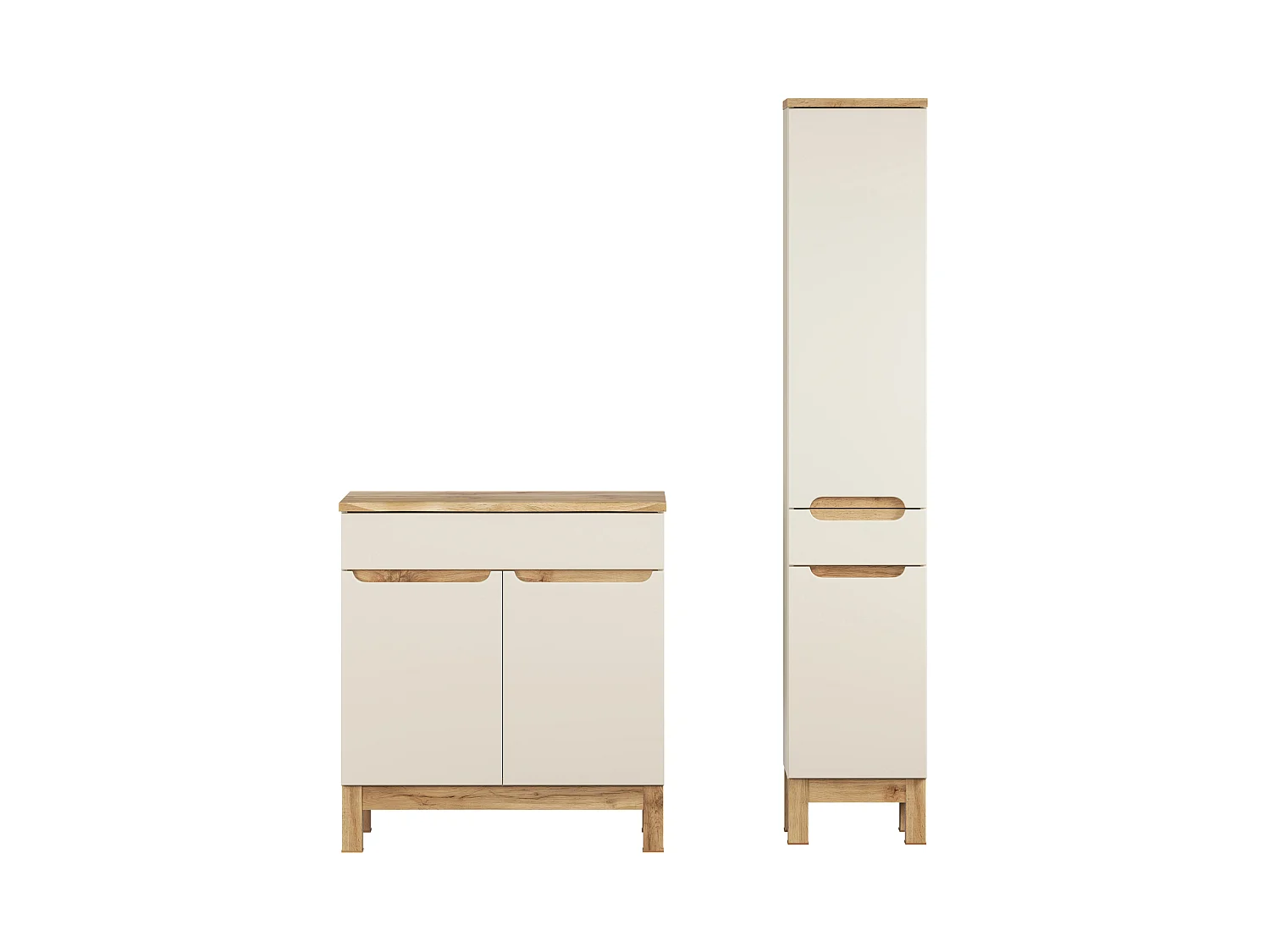 Set di mobili Bali Cashmere 80cm con piano e armadio alto