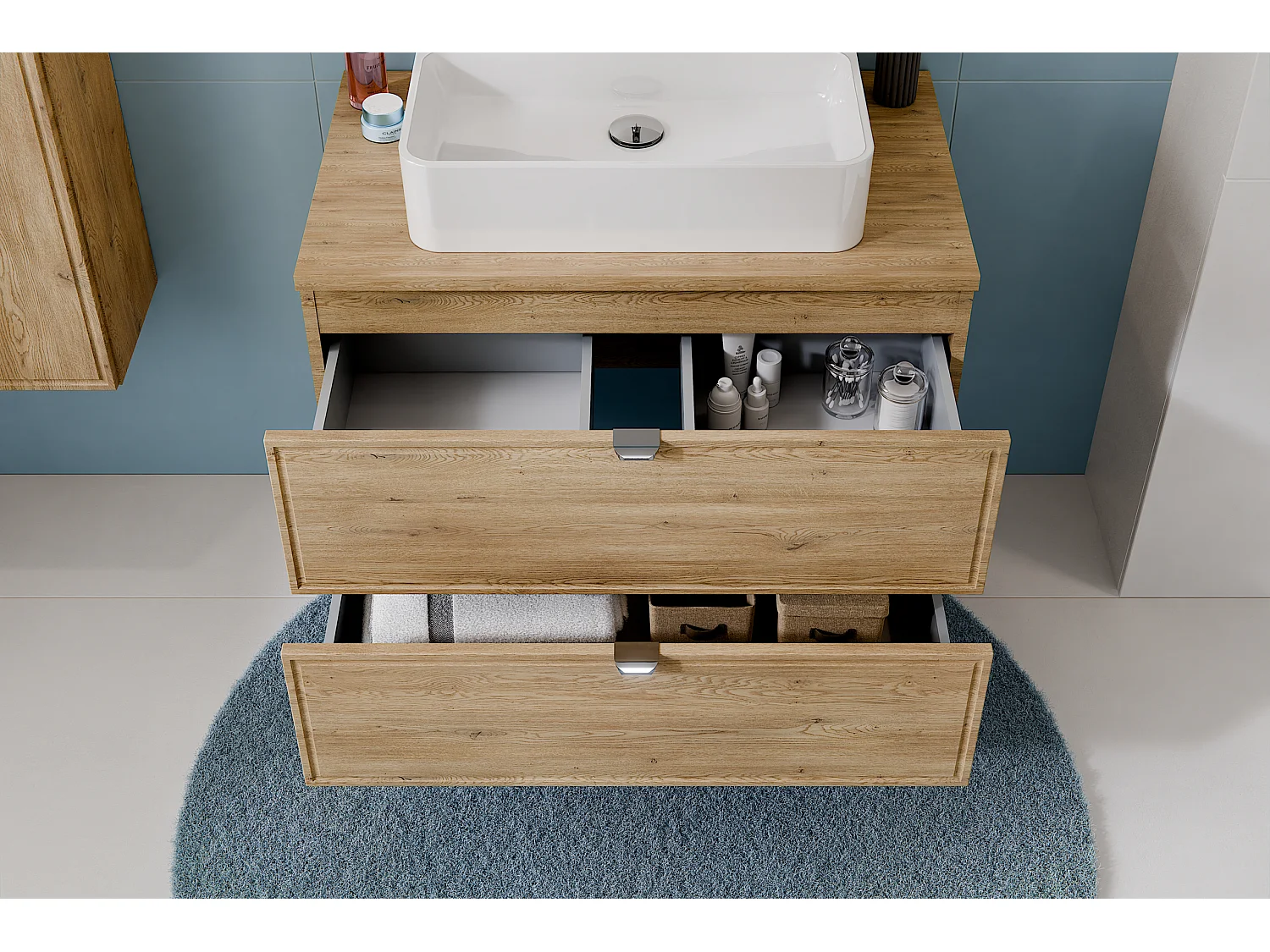 Set di mobili Terra Cremona 80cm con piano e armadio alto