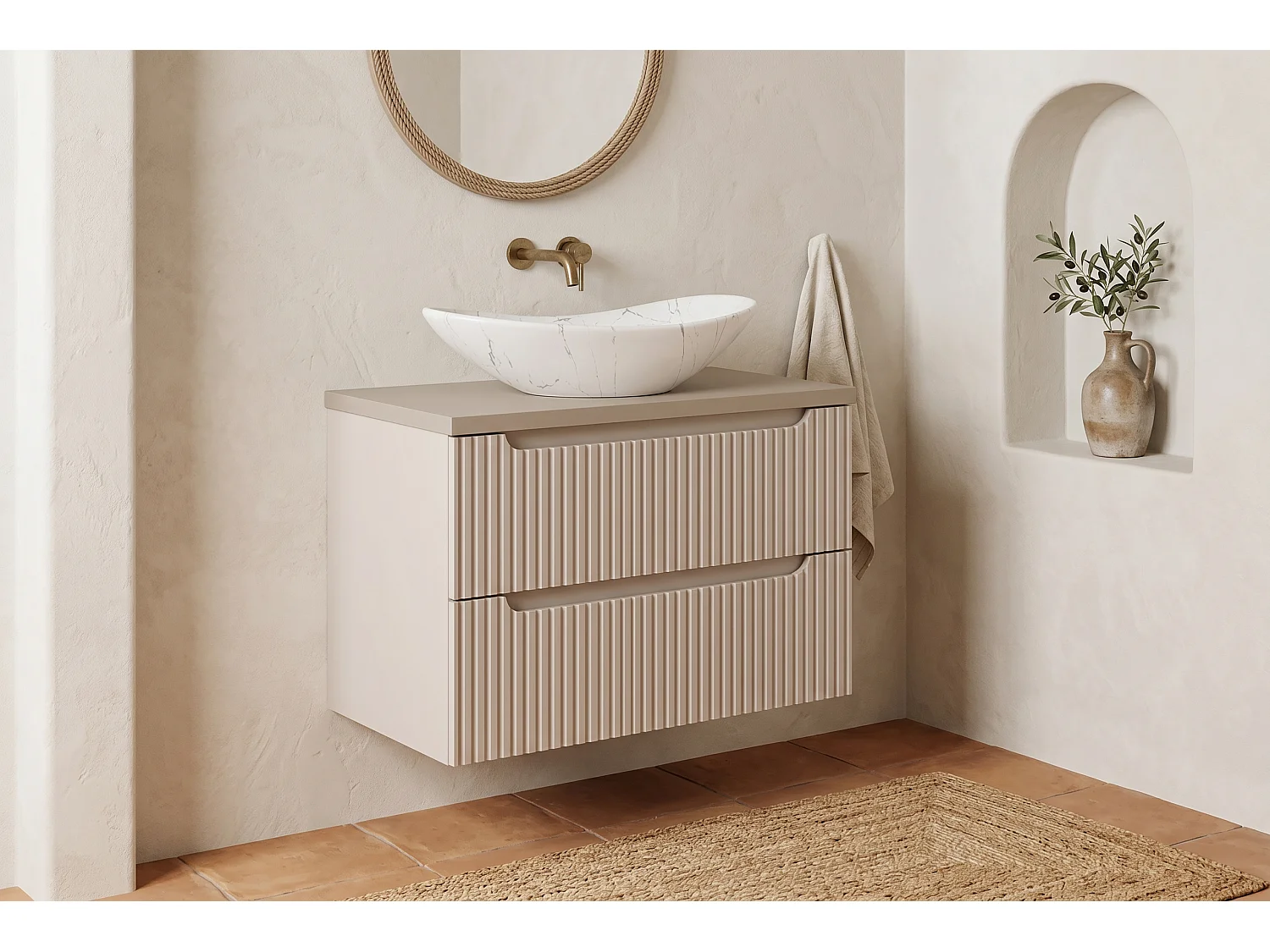 Armario Aliltar con lavabo de 80 cm y encimera