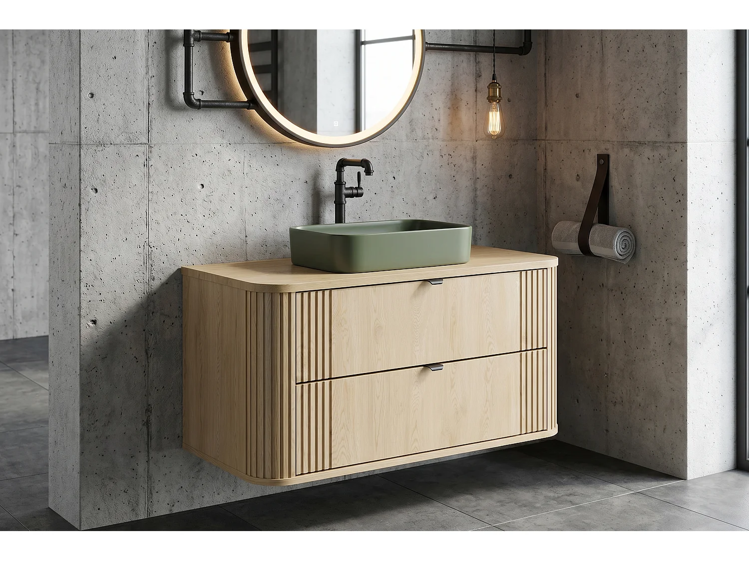 Meuble Trento avec lavabo de 100 cm et plan de travail