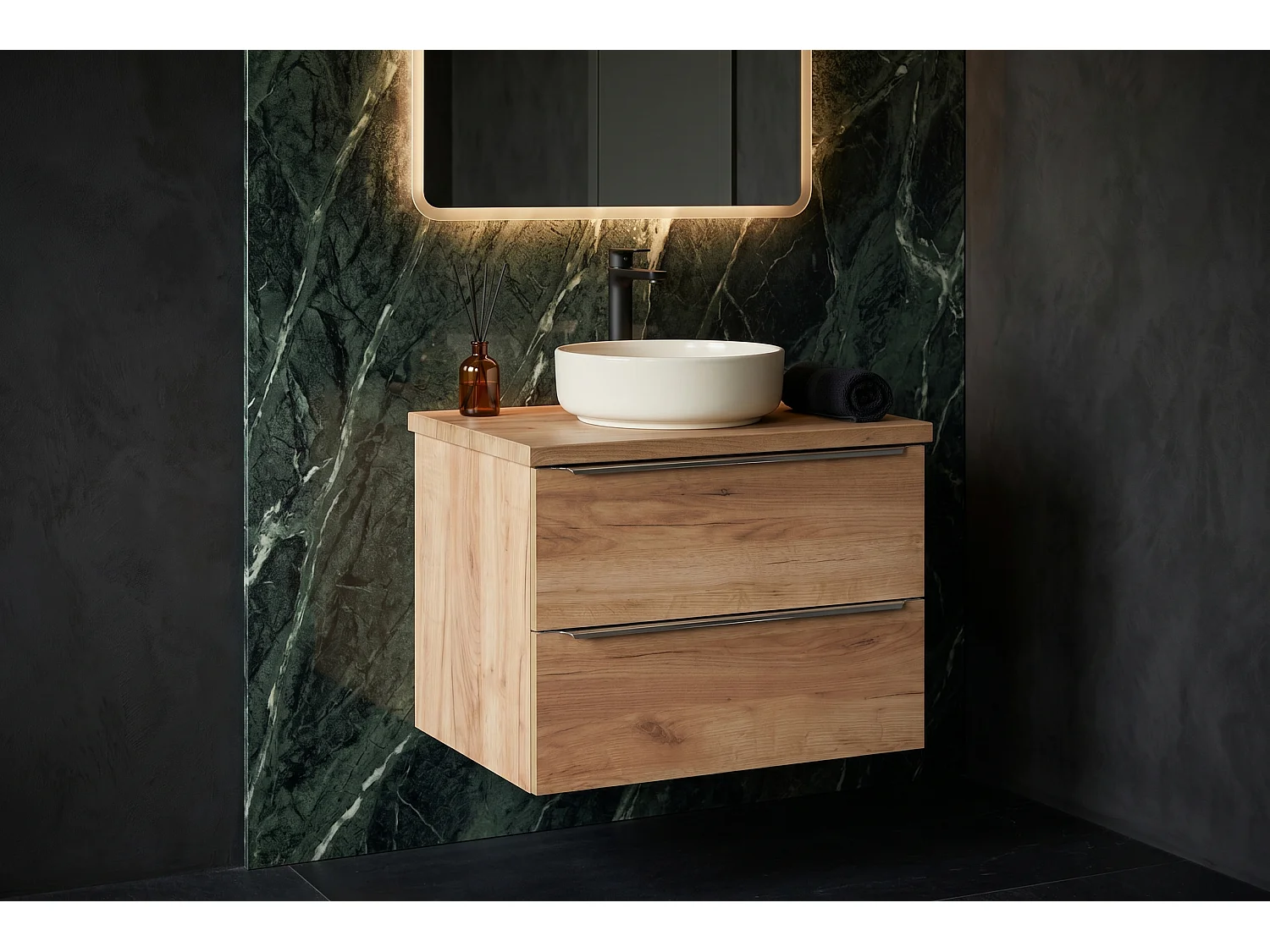 Armario Pavia con lavabo de 60 cm y encimera