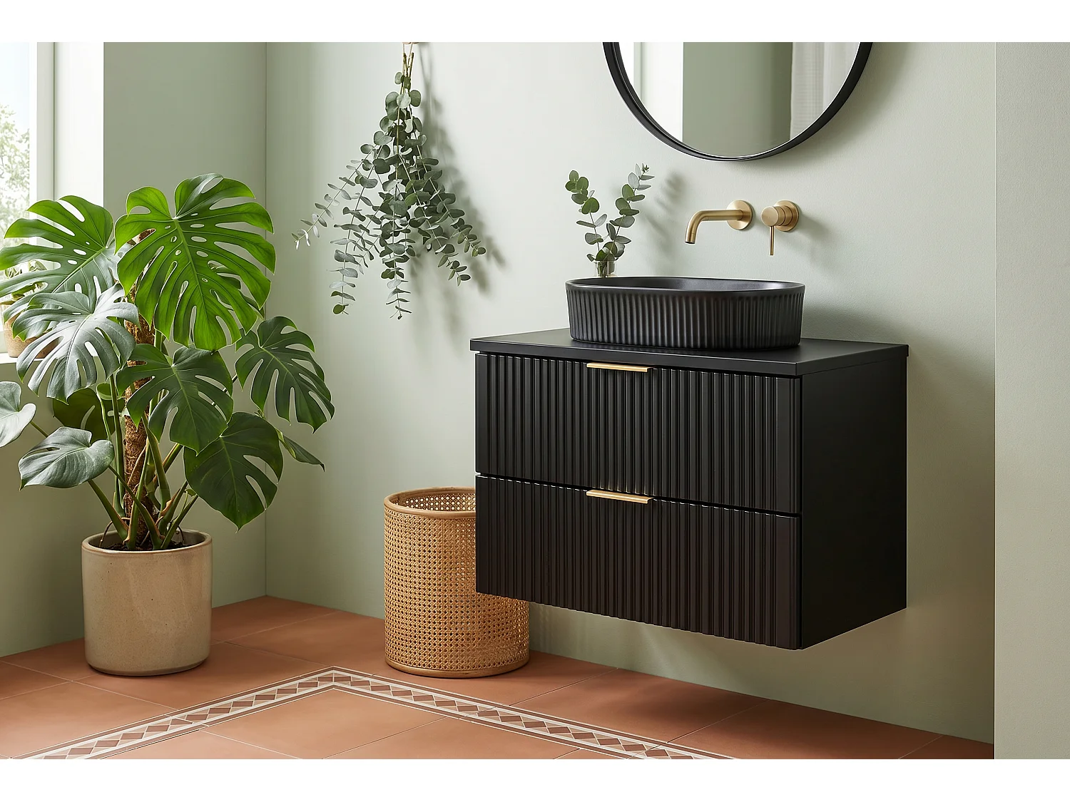 Meuble Pure avec lavabo de 60 cm et plan de travail
