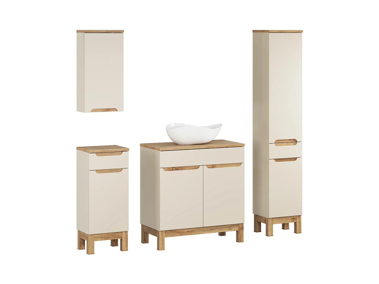 Ensemble de meubles Bali Cashmere 80cm avec plan de travail et lavabo Cloud