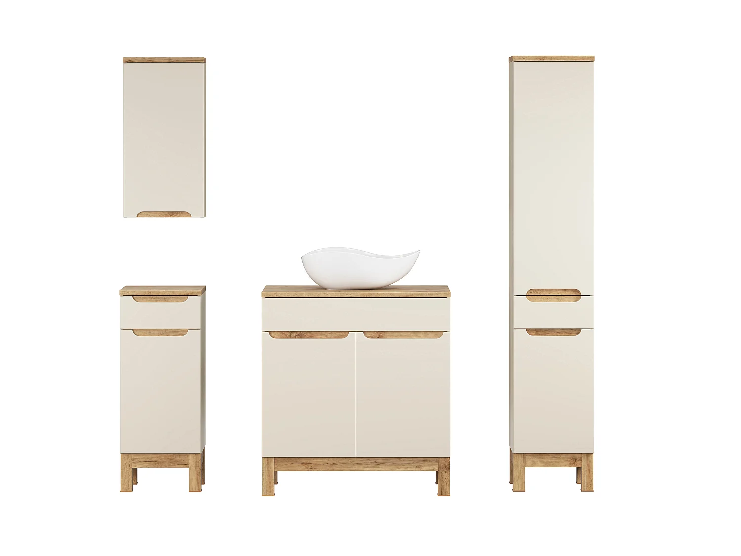 Ensemble de meubles Bali Cashmere 80cm avec plan de travail et lavabo Cloud