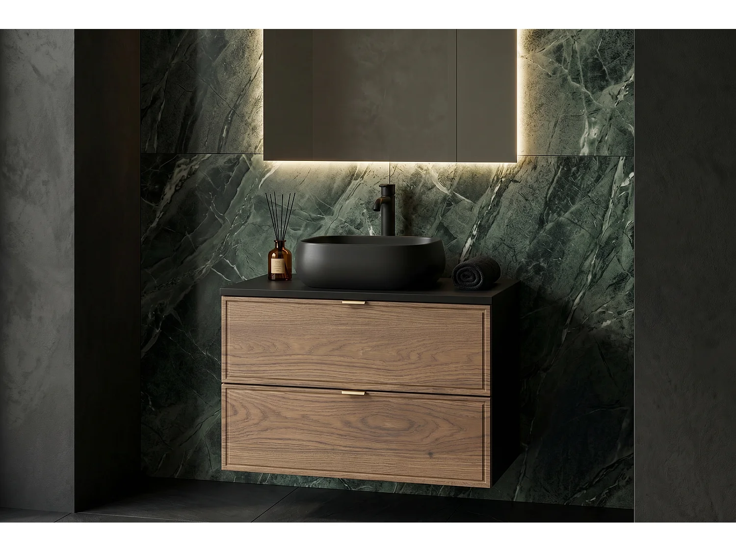Meuble Yento avec lavabo de 60 cm et plan de travail