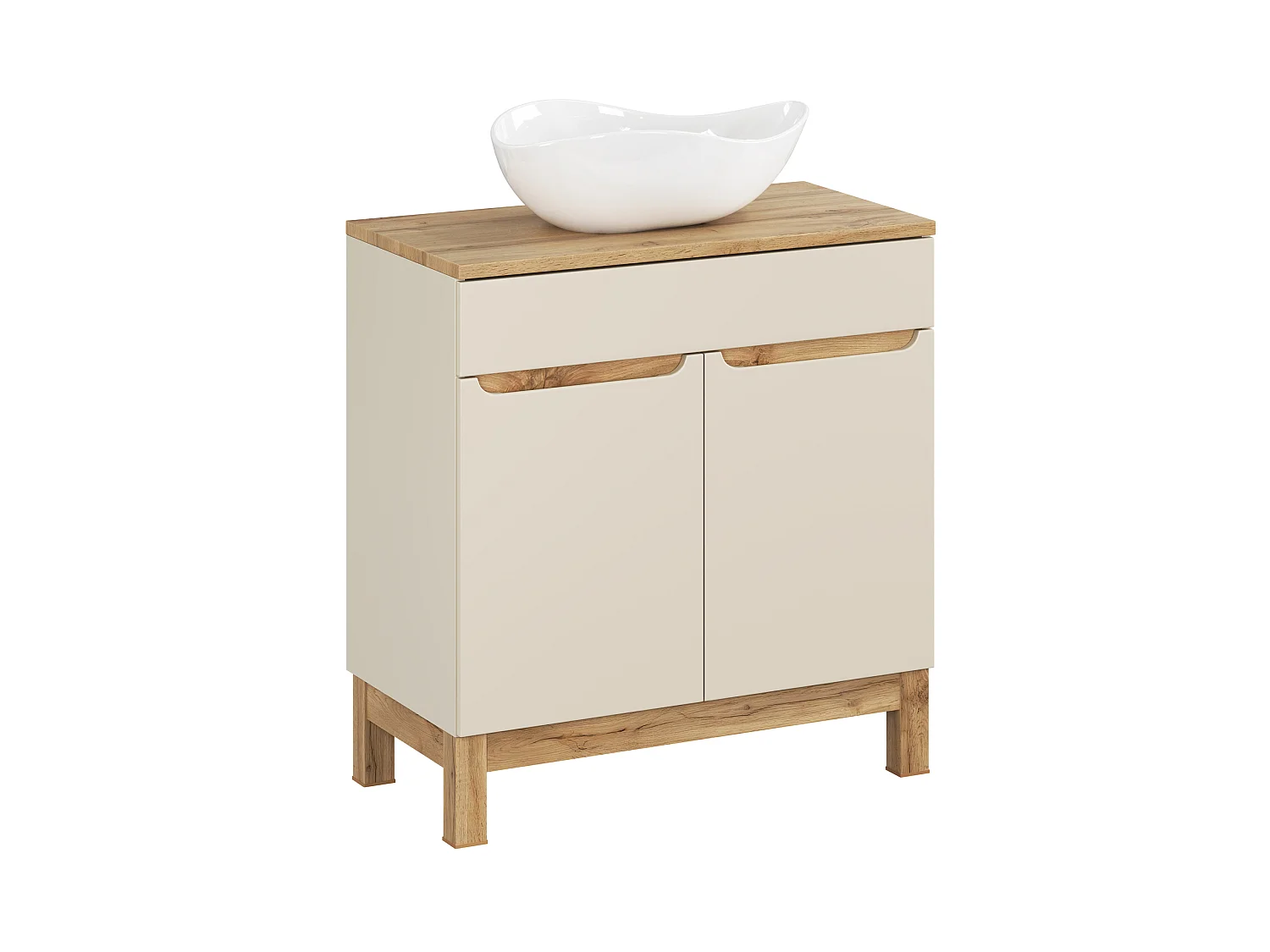 Set di mobili Bali Cashmere 80cm con piano e lavabo Cloud
