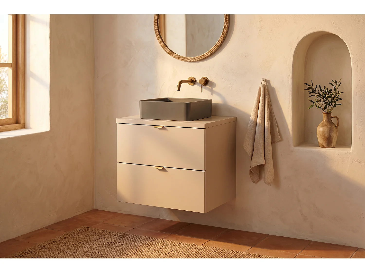 Mobile Elaris con lavabo da 60 cm e piano