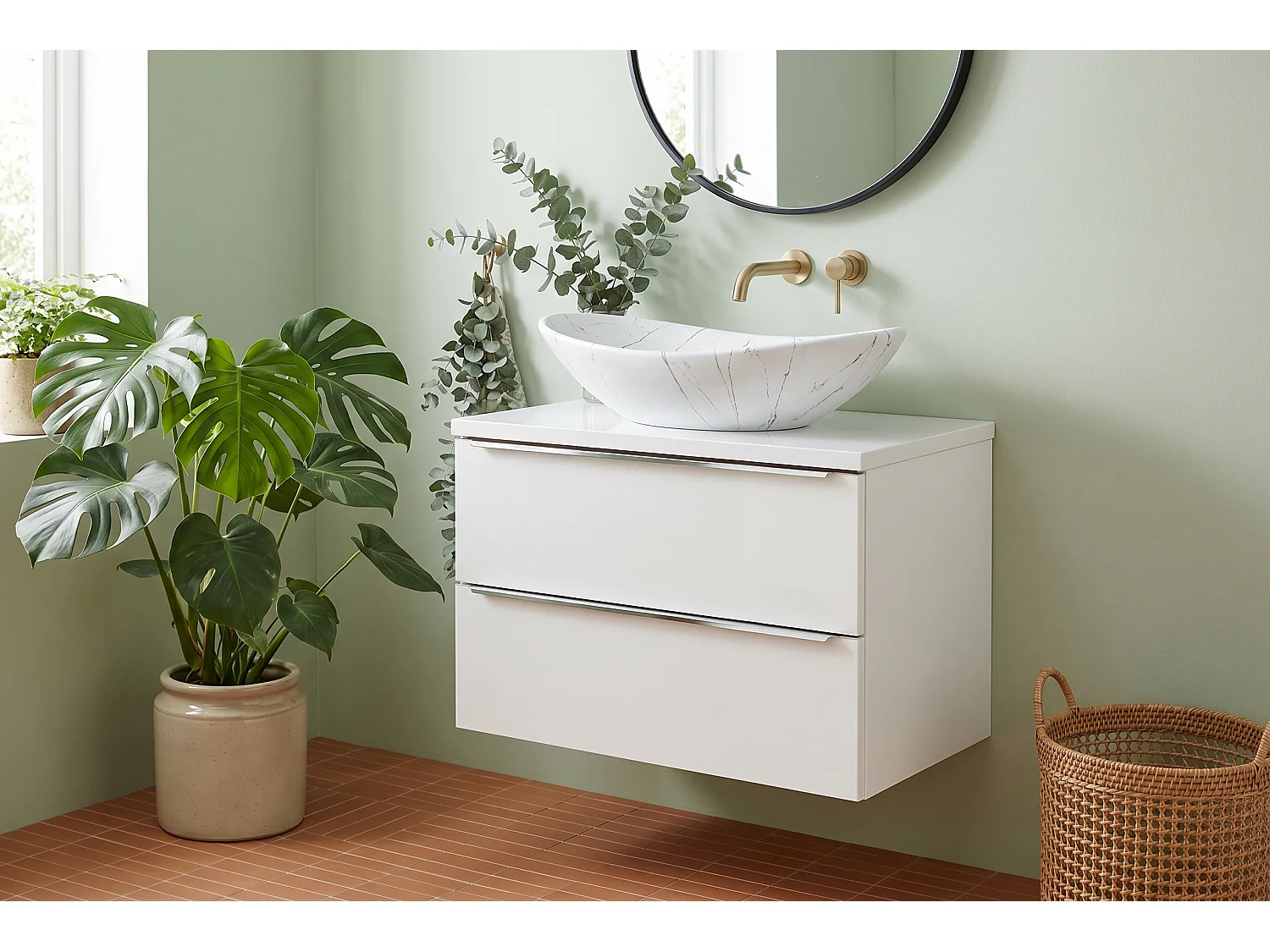 Armario Cavo con lavabo de 80 cm y encimera