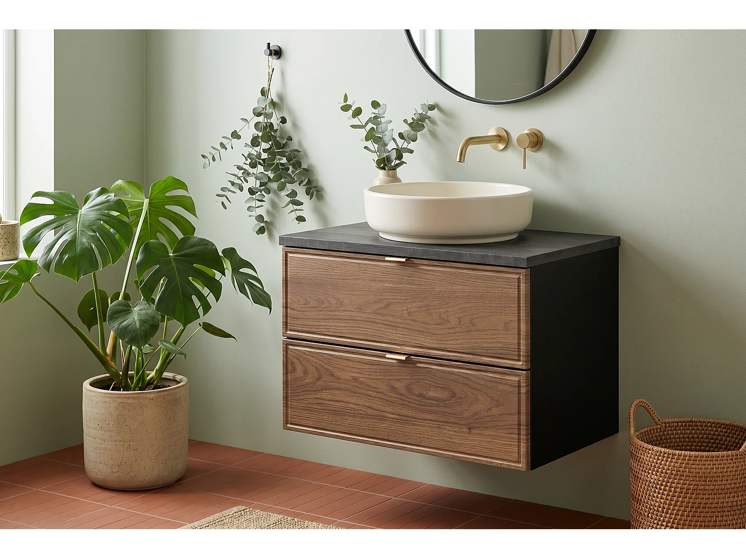 Meuble Dento avec lavabo de 60 cm et plan de travail