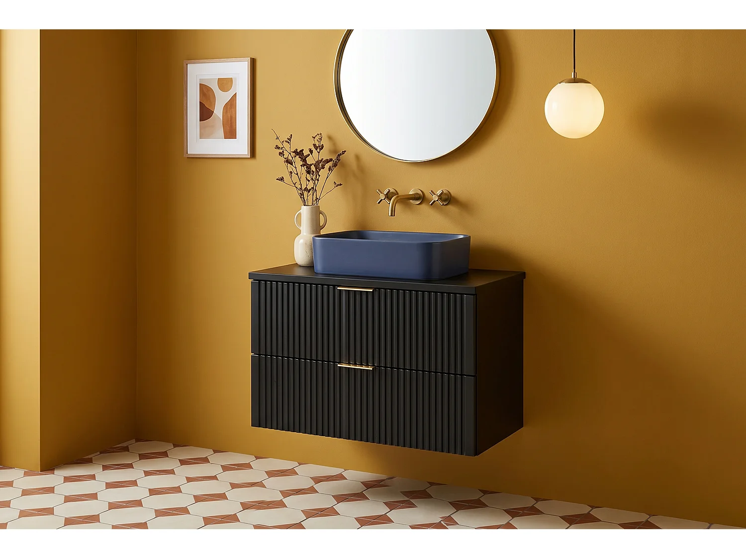 Meuble Gusto avec lavabo de 80 cm et plan de travail