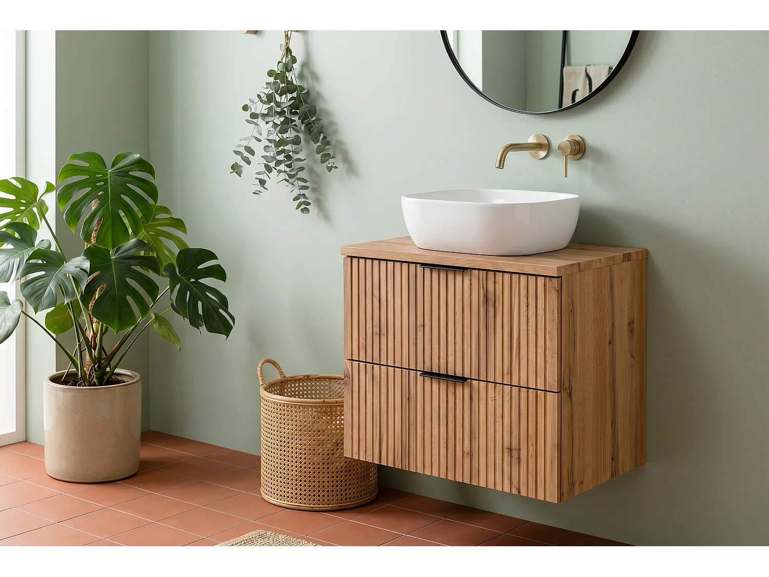 Meuble Quero avec lavabo de 60 cm et plan de travail
