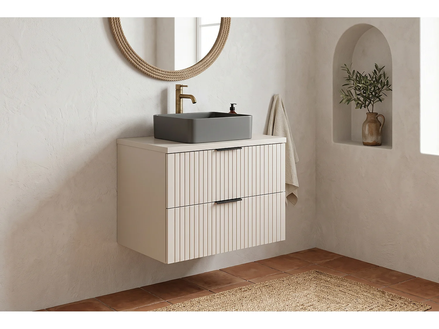 Mobile Tivoli con lavabo da 60 cm e piano di lavoro