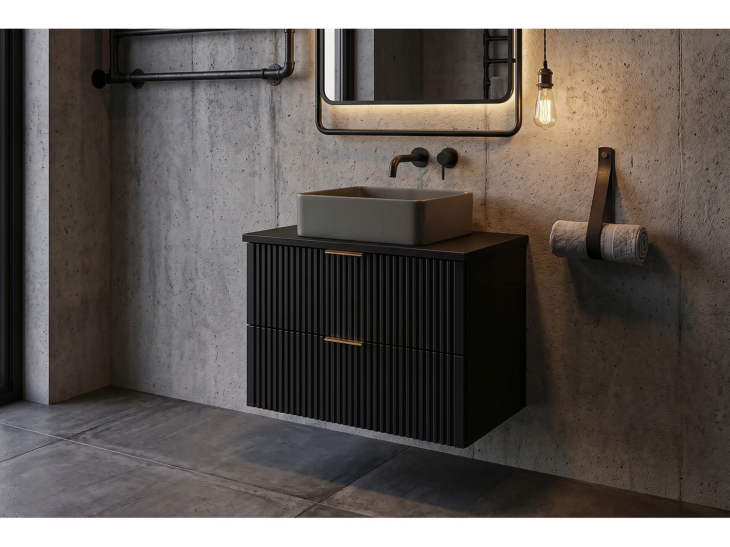 Meuble Vestro avec lavabo de 60 cm et plan de travail