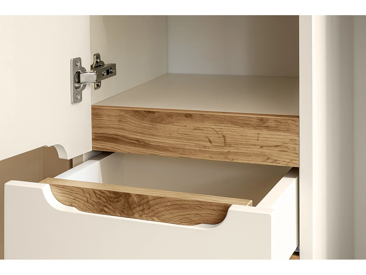 Ensemble de meubles Bali Cashmere 60cm avec plan de travail, lavabo à poser Pati et armoire haute