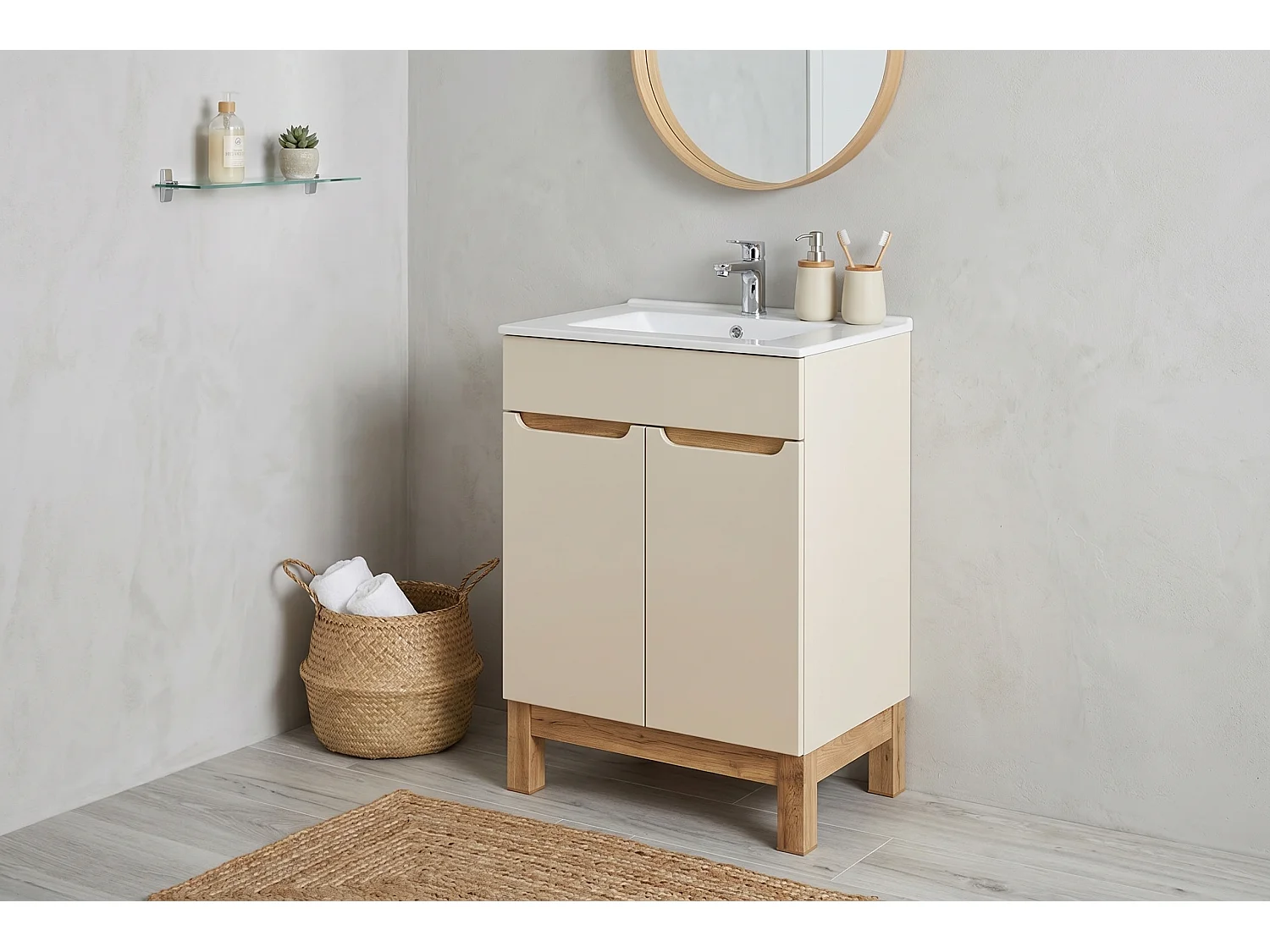 Set di mobili da 60cm con lavabo Lava - Bali Cashmere