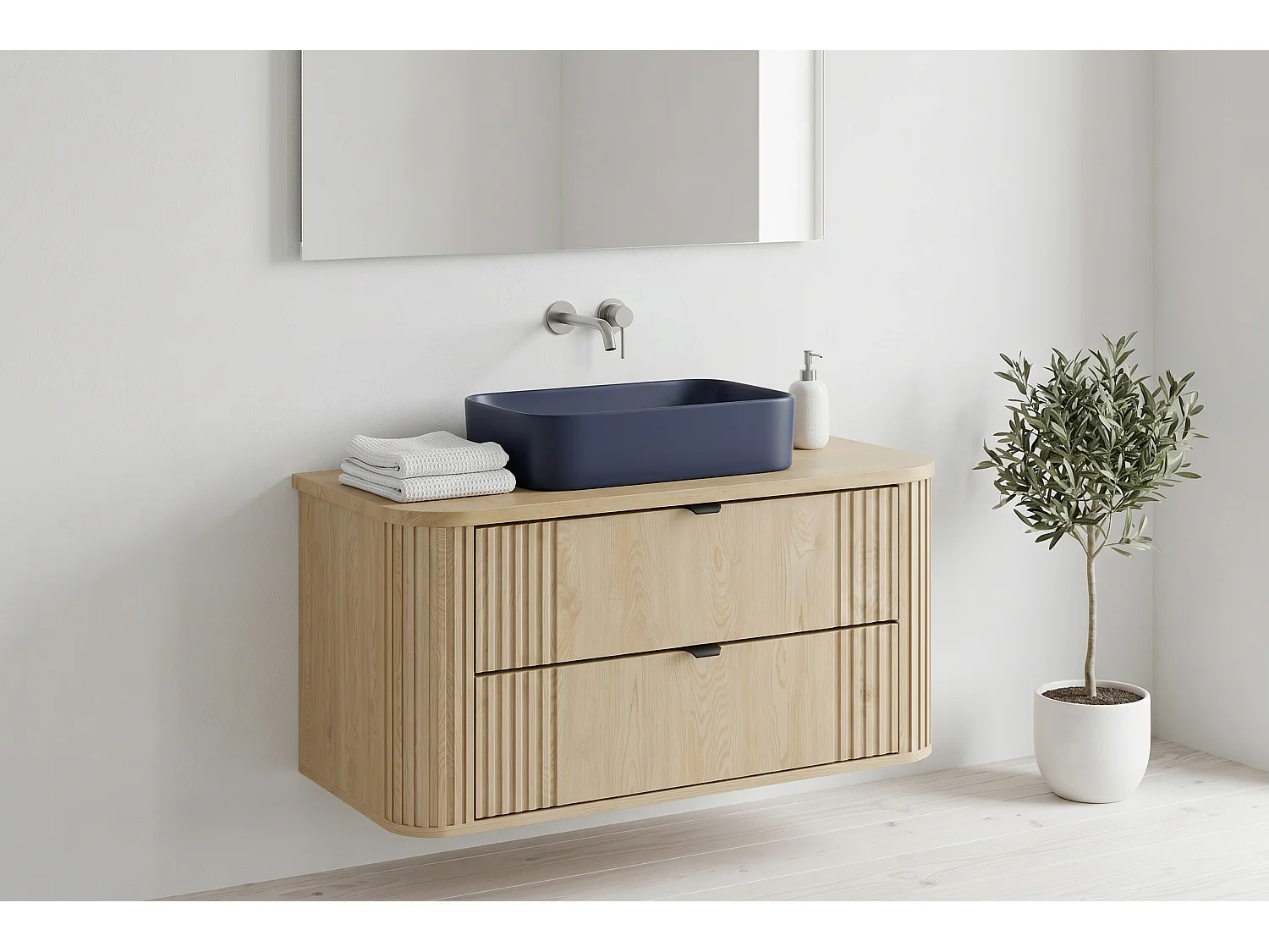 Meuble Havo avec lavabo de 80 cm et plan de travail