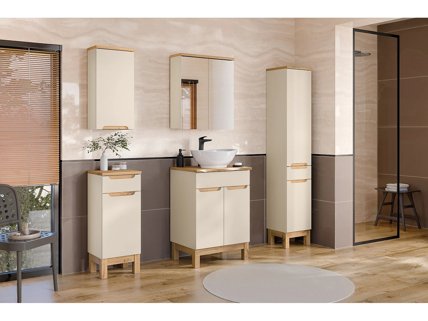 Bali Cashmere Armadio con Specchio 60cm 2 Porte