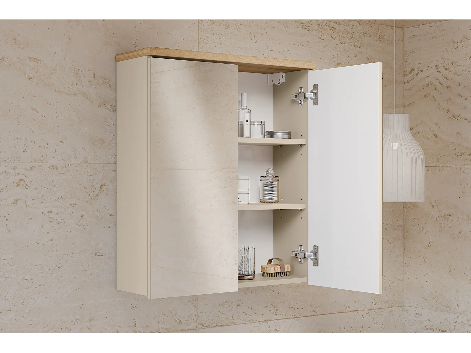Bali Cashmere Armadio con Specchio 60cm 2 Porte
