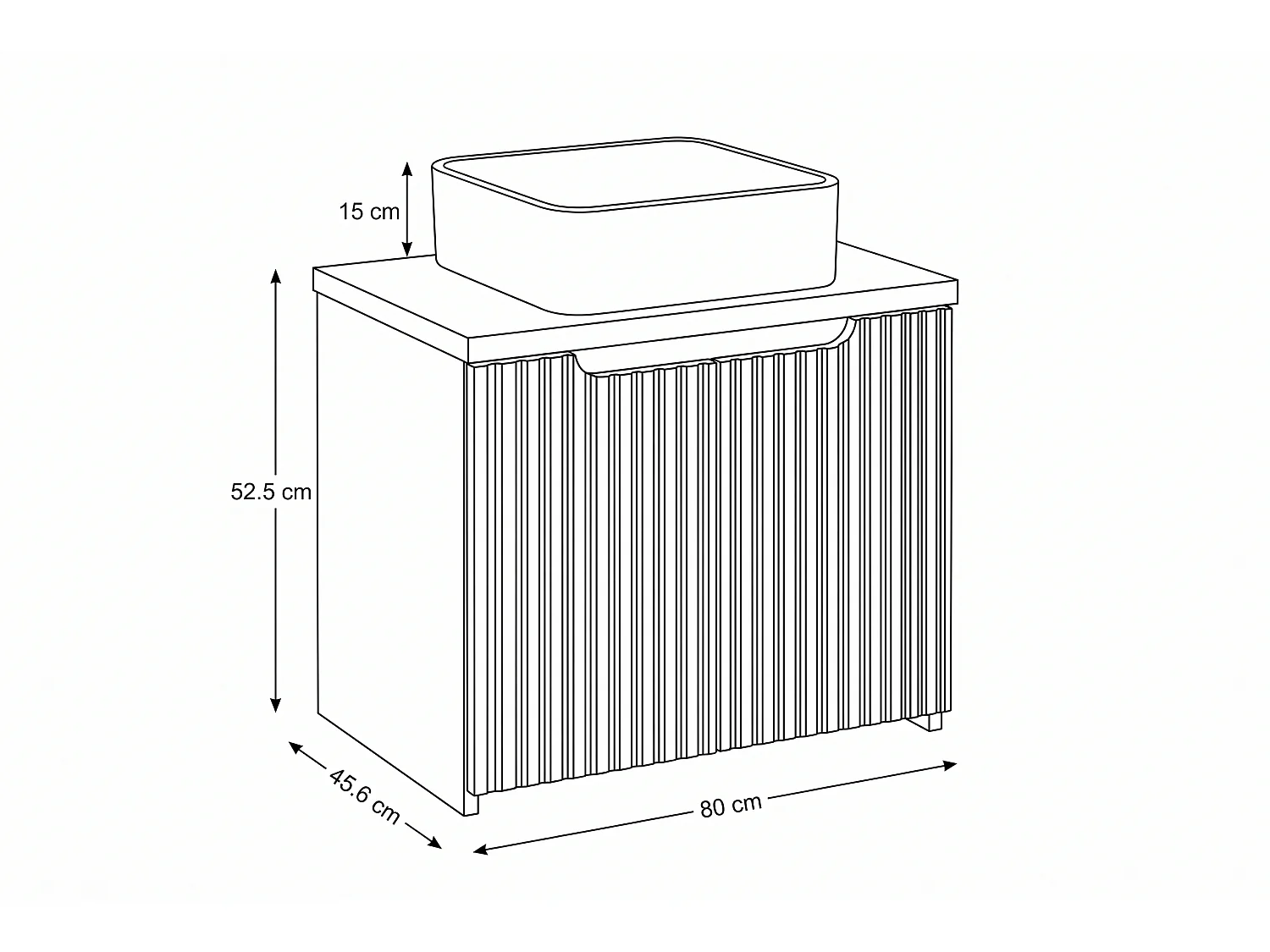 Meuble Montio avec lavabo de 50 cm et plan de travail