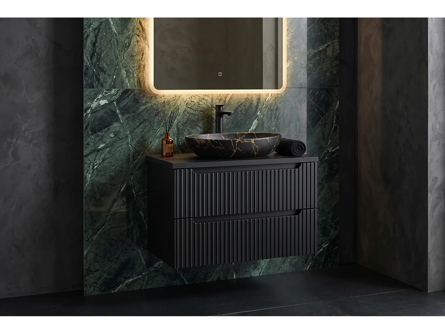 Meuble Brixen avec lavabo de 80 cm et plan de travail