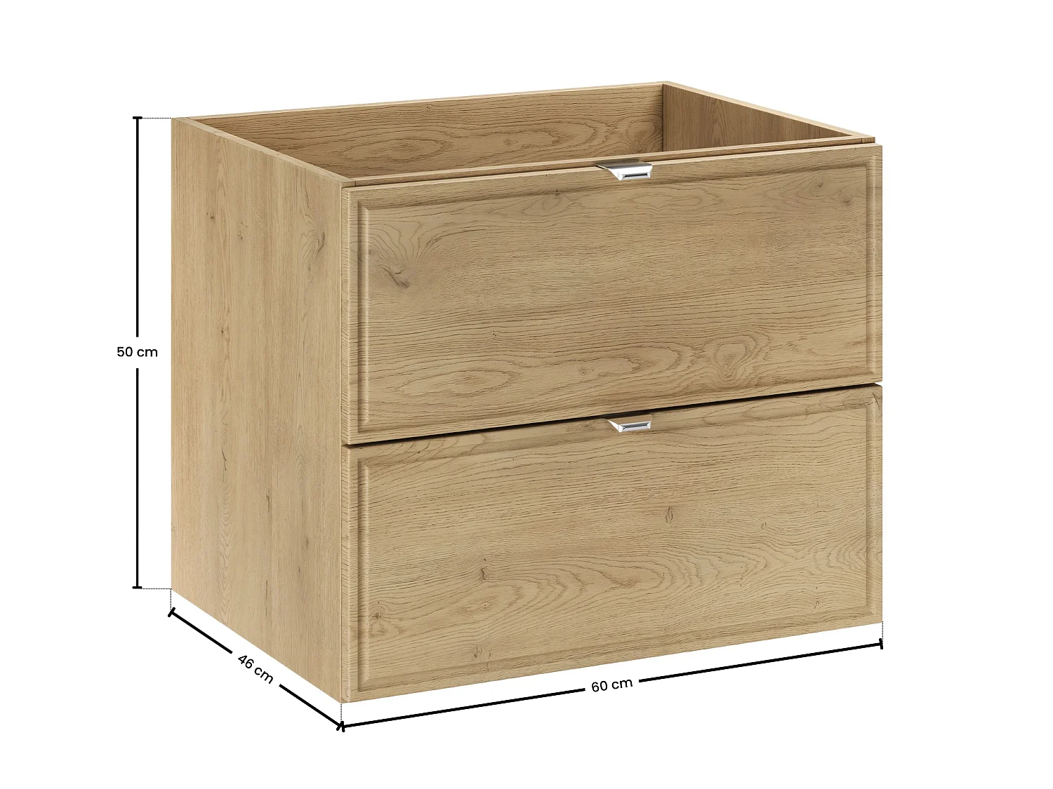 TERRA CREMONA Meuble Sous Lavabo 60cm 2 Tiroirs