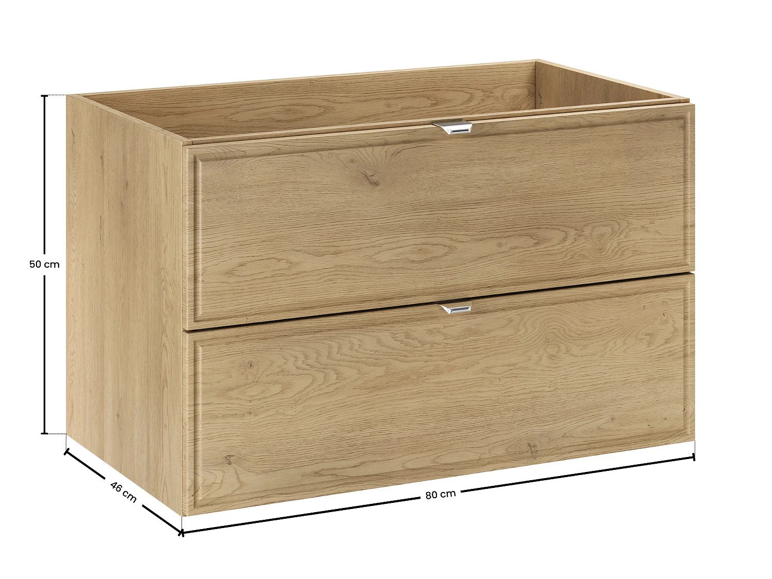 TERRA CREMONA Meuble Sous Lavabo 80cm 2 Tiroirs