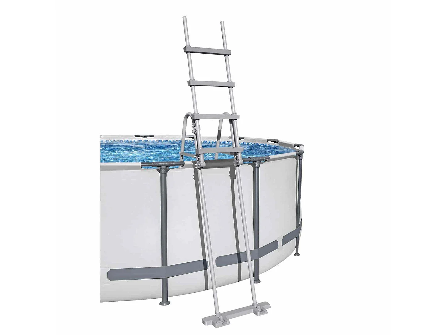 Escalera de Seguridad Bestway Flip & Lock 76 x 118,5 x 163 cm para Piscinas Desmontables de 122 cm de Altura