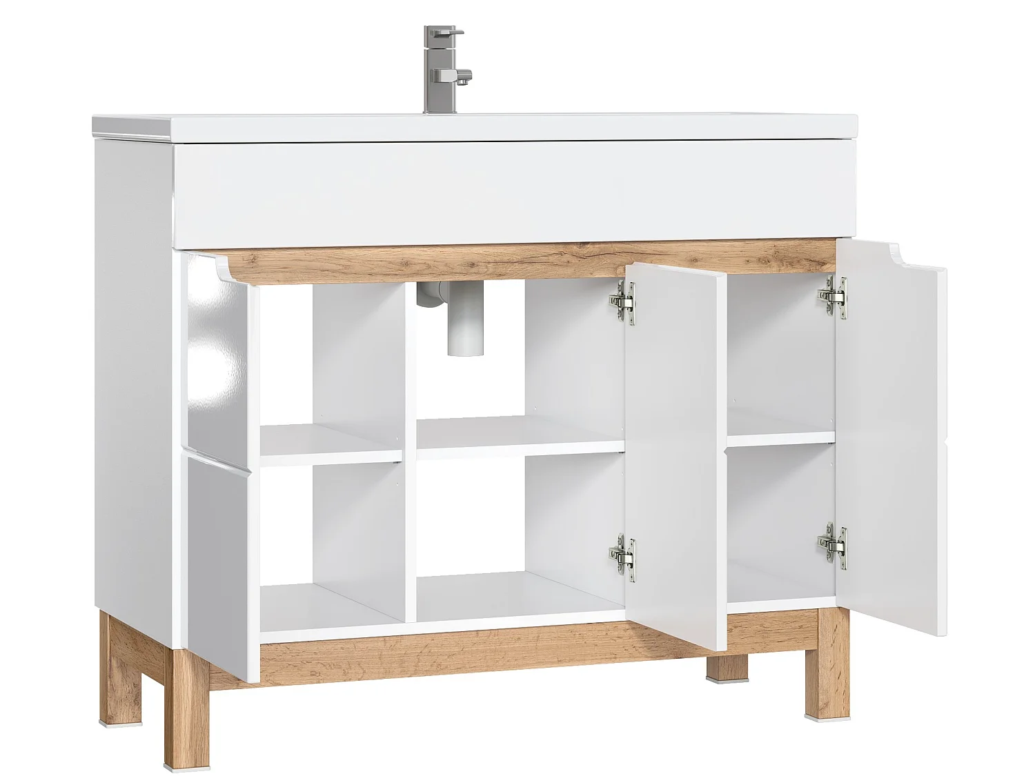 Bali White - Móvel sob lavatório 100cm 3 portas