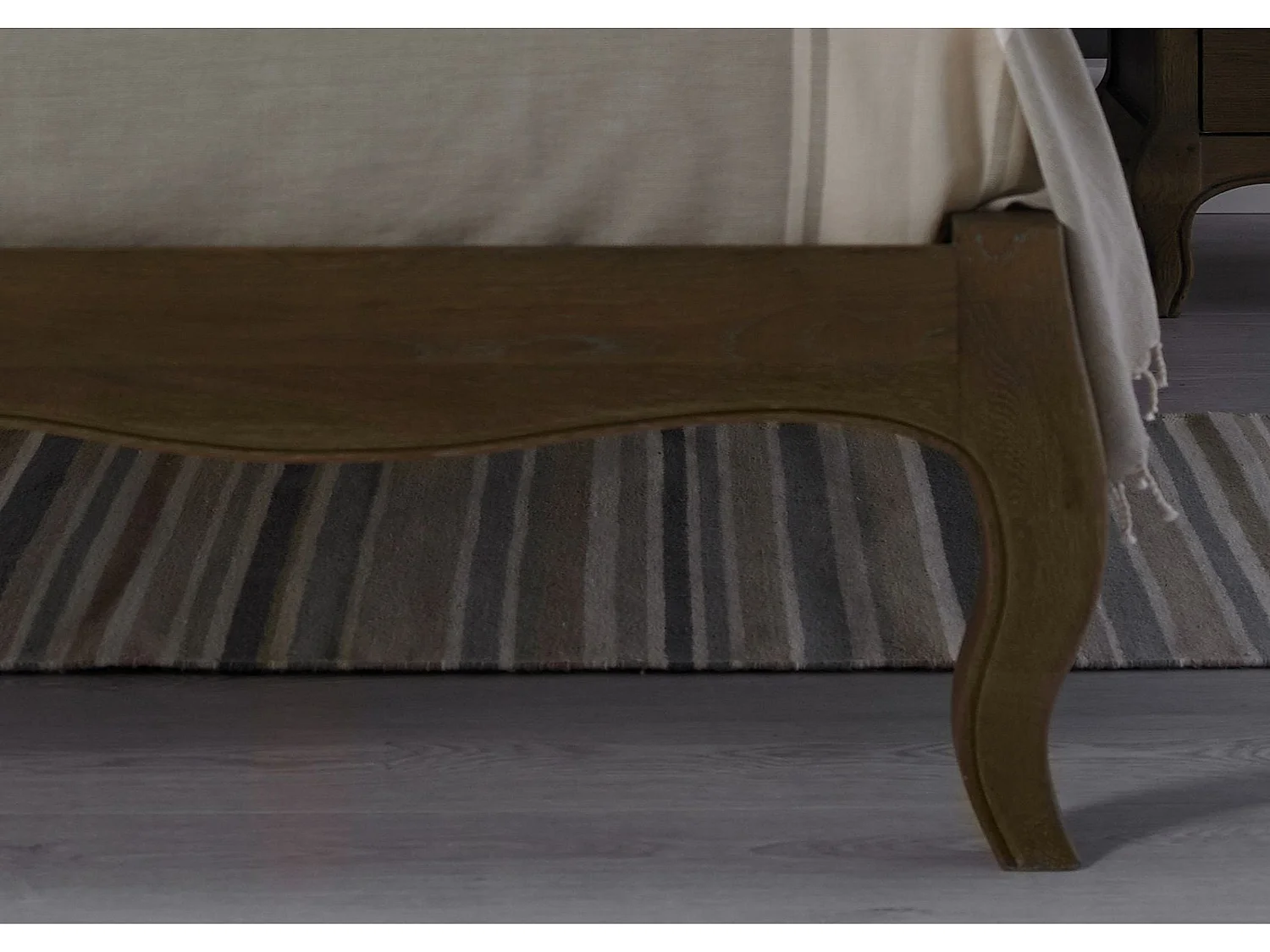 Rattan Oak Bedframe - 150 x 200 cm Bedframe in Beige