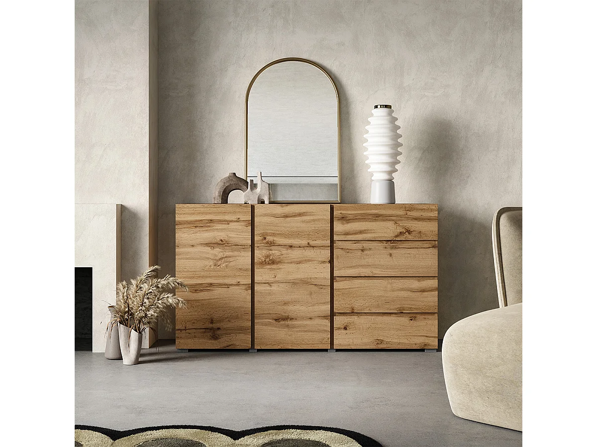 Buffet 2 portes 4 tiroirs Maxis Bois