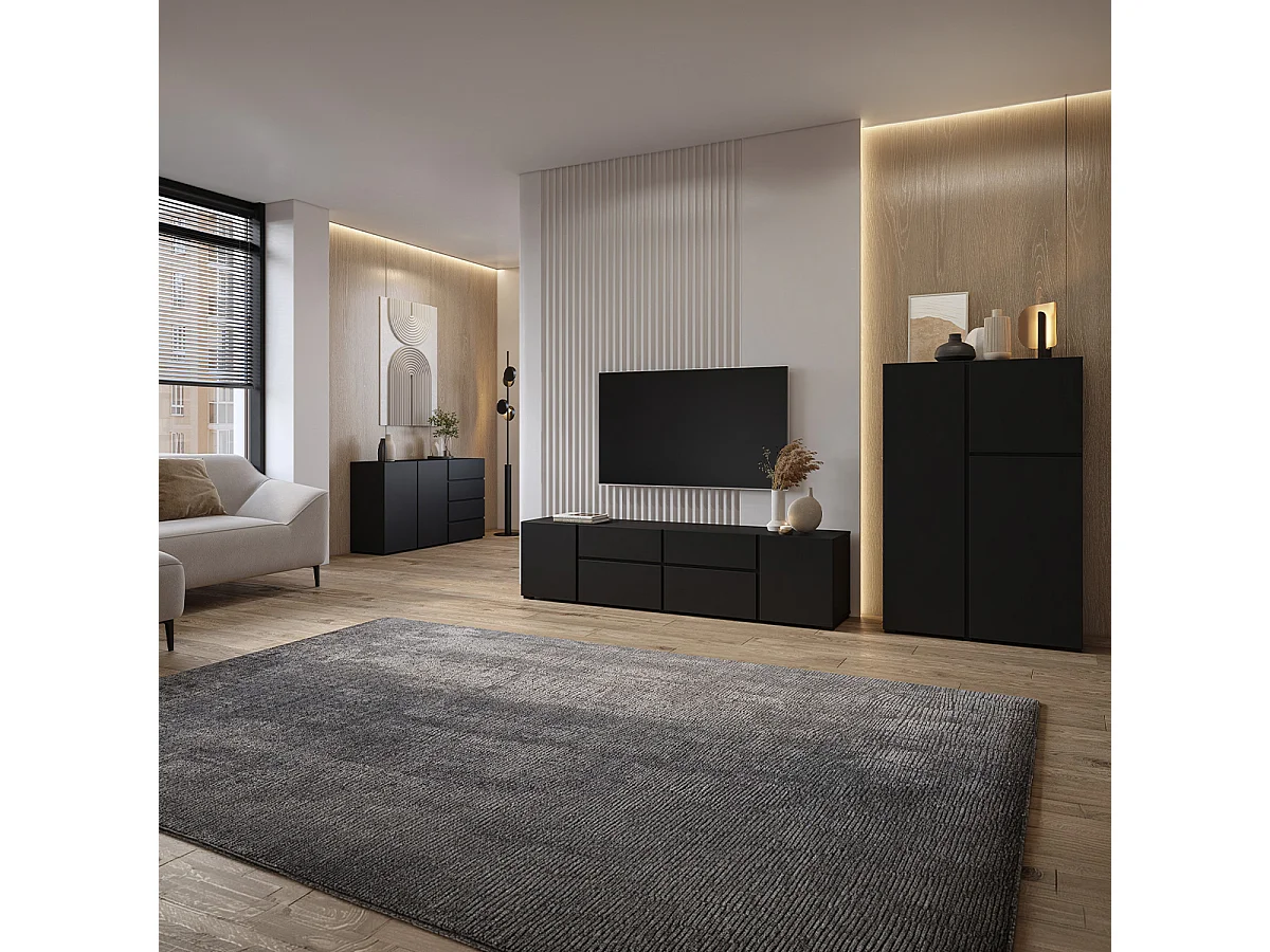 Buffet 2 portes 4 tiroirs Maxis Noir