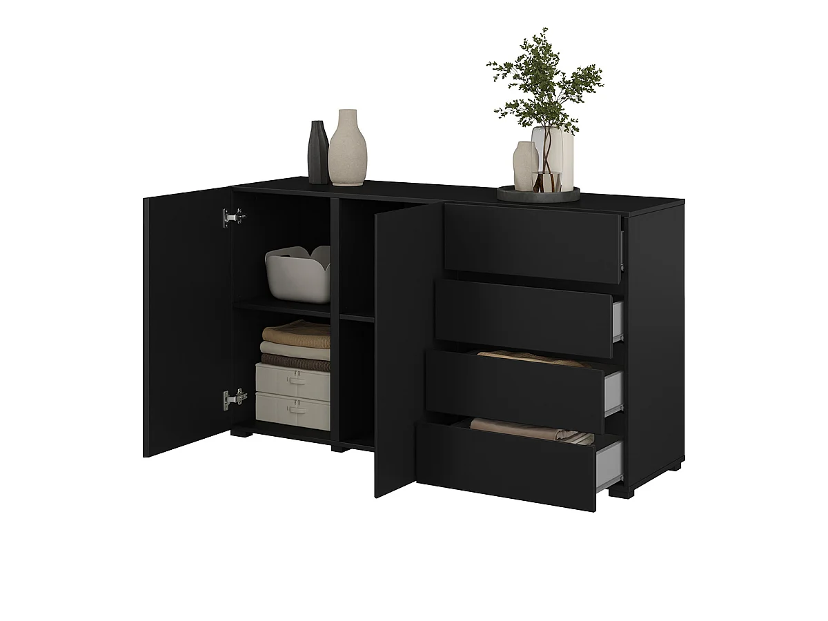 Buffet 2 portes 4 tiroirs Maxis Noir