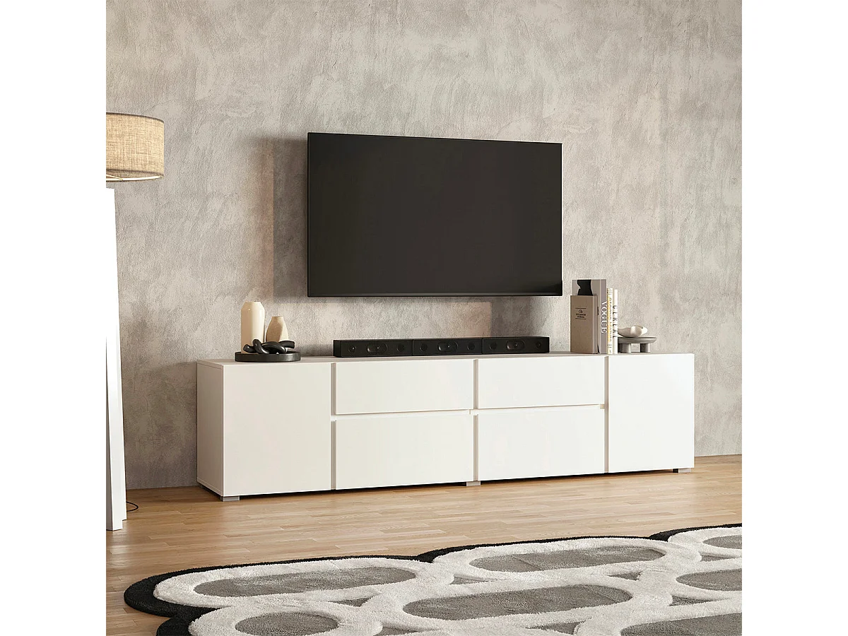 Maxis Wit 4-deurs TV-meubel met 2 laden 195 cm