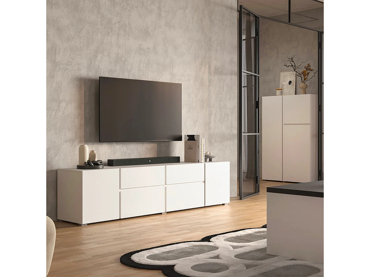 Maxis Wit 4-deurs TV-meubel met 2 laden 195 cm