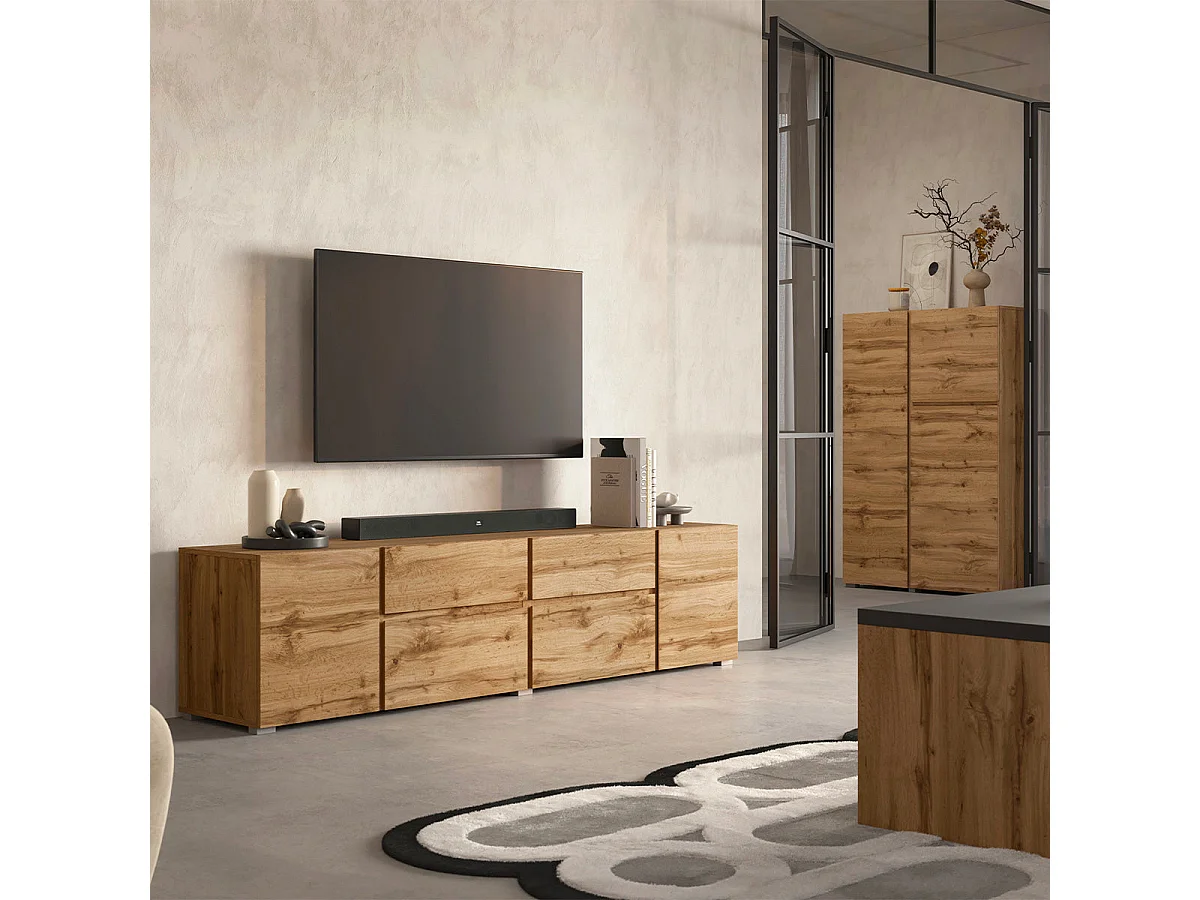 Maxis Træ TV-bord med 4 døre og 2 skuffer 195 cm