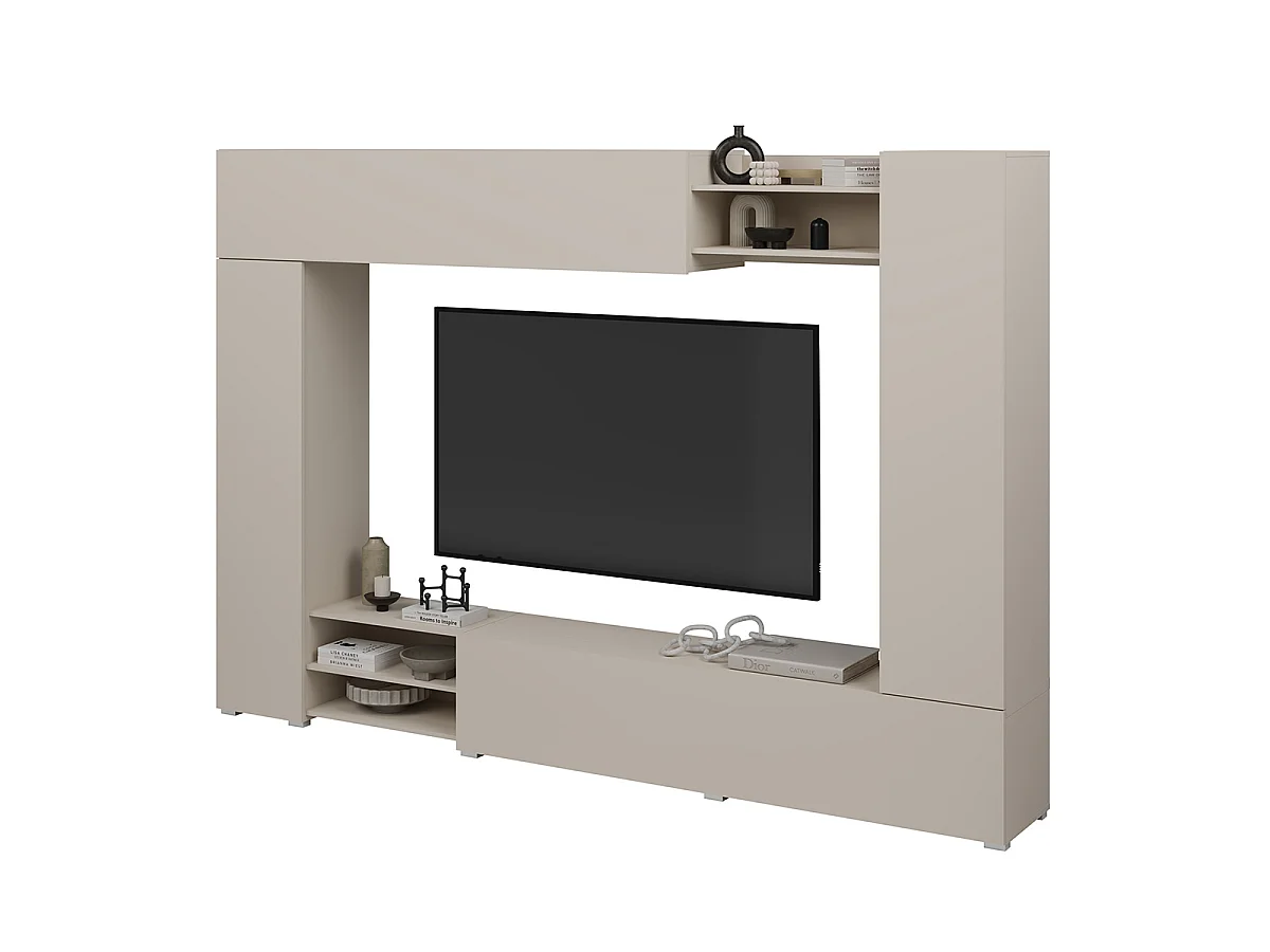 4-door 3-niche TV stand 270 cm Lya Cashmere
