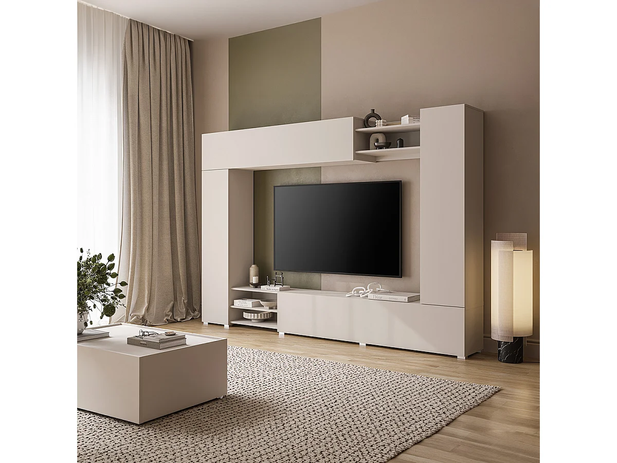 4-door 3-niche TV stand 270 cm Lya Cashmere