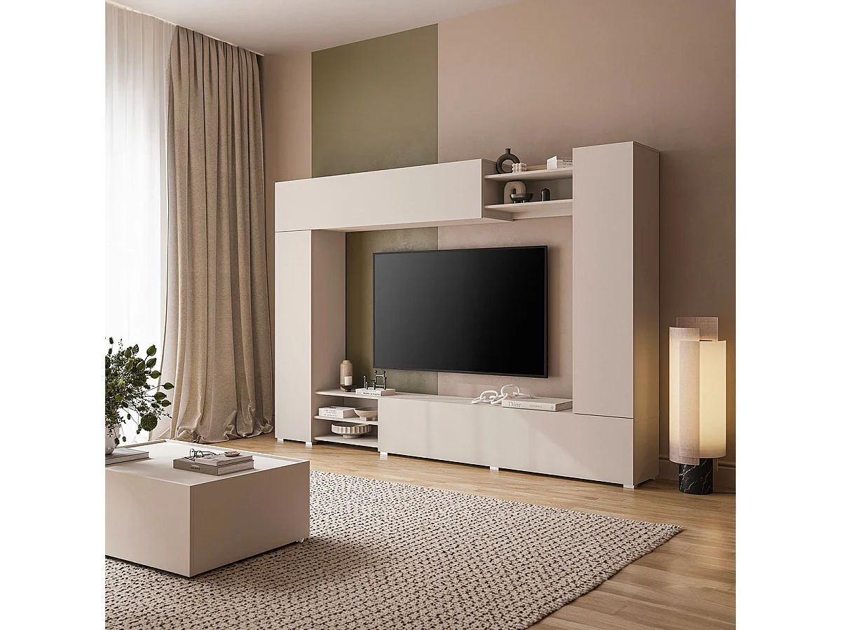 4-door 3-niche TV stand 270 cm Lya Cashmere