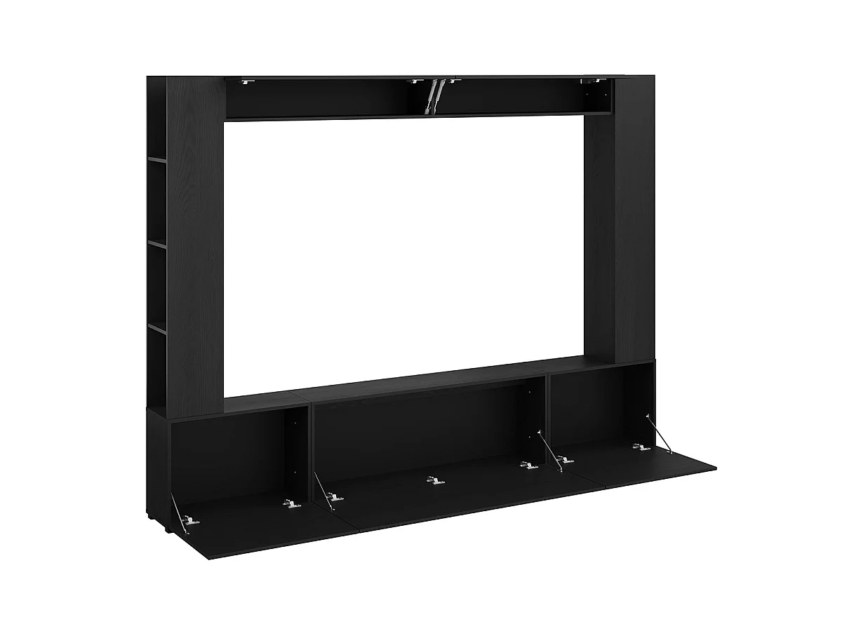 5-dørs 8-niche TV-møbel 260 cm Nala Sort træ