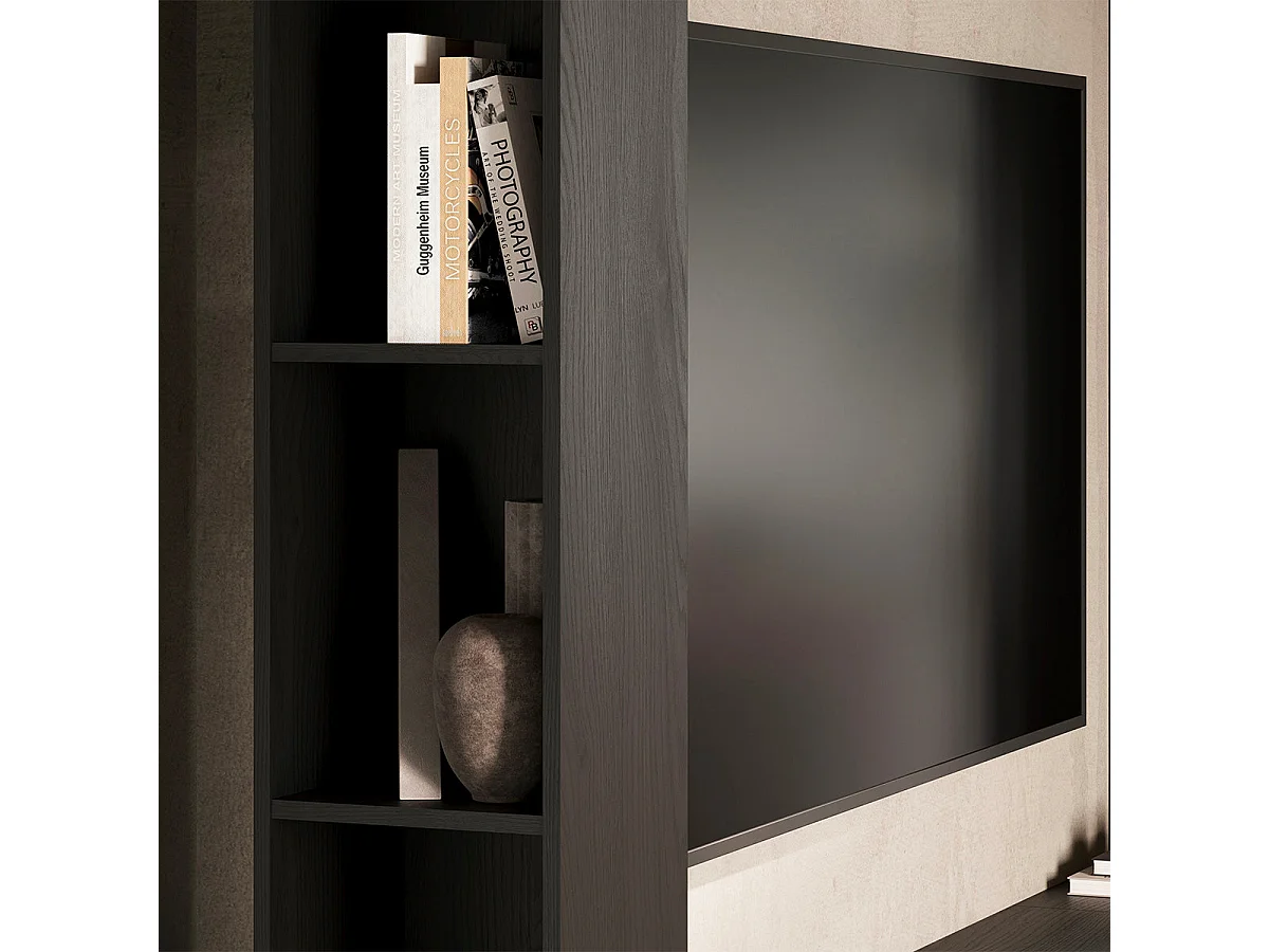 5-dørs 8-niche TV-møbel 260 cm Nala Sort træ