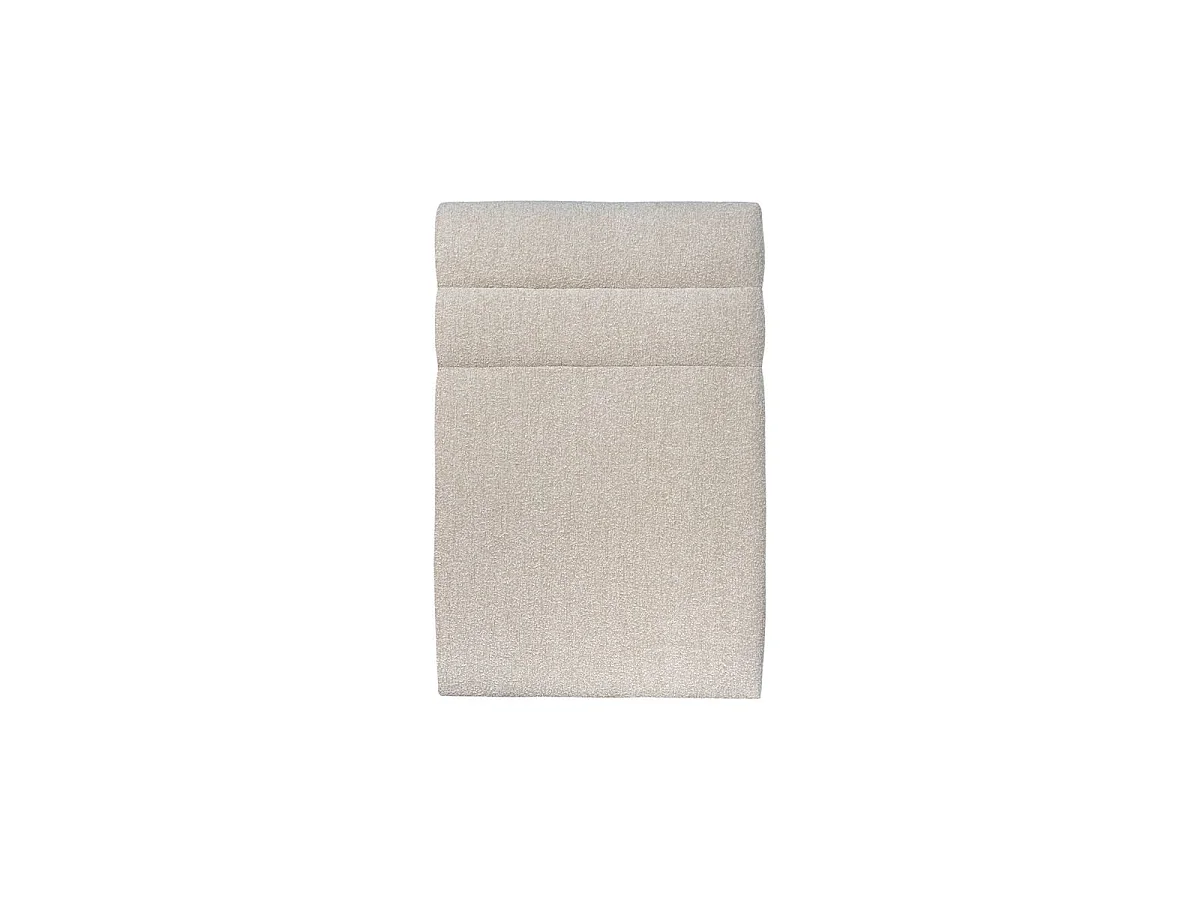 Lit 90x200cm avec tête de lit lignes bouclette et sommier kit Beige - Hauteur totale : 29cm