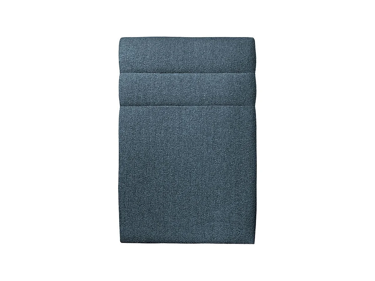 Lit 90x200cm avec tête de lit lignes bouclette et sommier kit Bleu - Hauteur totale : 29cm