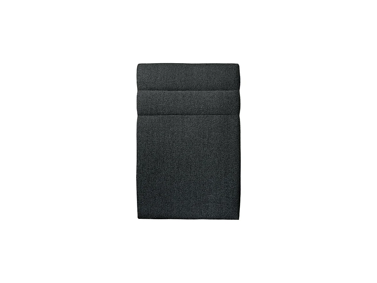 Lit 90x200cm avec tête de lit lignes bouclette et sommier kit Noir - Hauteur totale : 29cm
