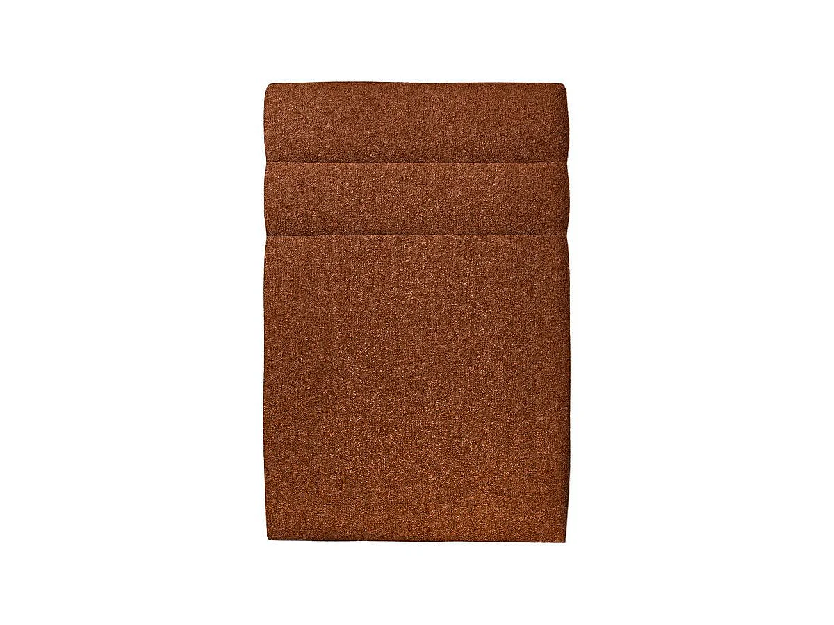 Lit 90x200cm avec tête de lit lignes bouclette et sommier kit Terracotta - Hauteur totale : 29cm